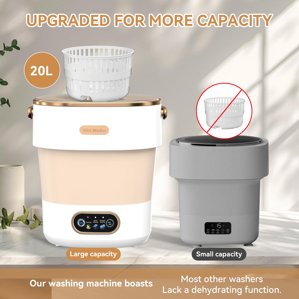 JUJOJB Portable Washing Machine, Folding 20L Mini Washer and Spin-Dryer Jansha Store