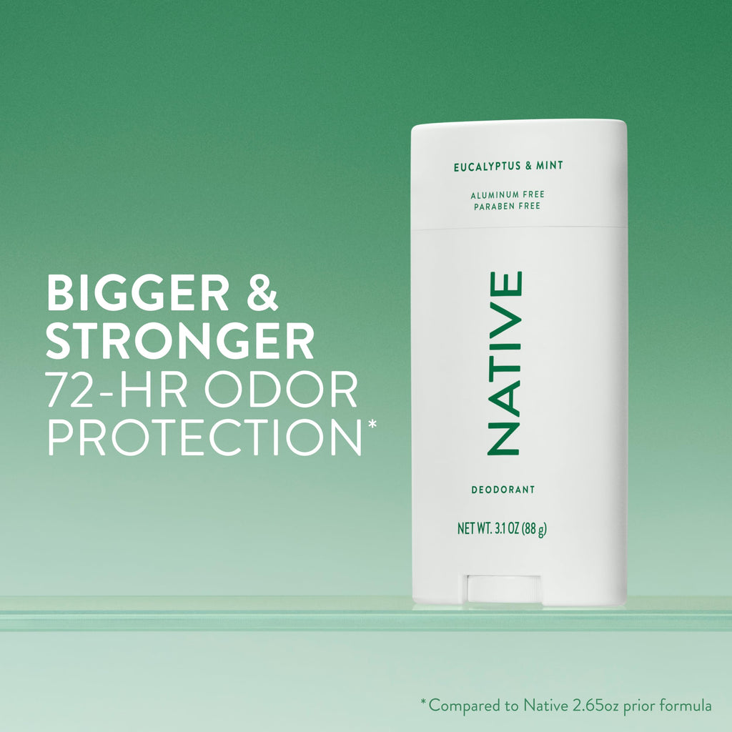 Native Aluminum Free Deodorant, Vanilla & Sandalwood, Large Size Stick, 72 Hour Odor Control, for Women & Men, Contains Naturally Derived Ingredients, 3.1 oz Jansha Store