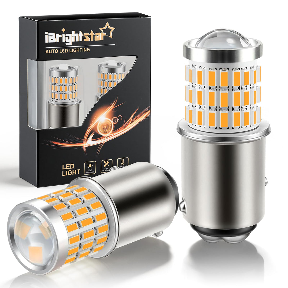 iBrightstar 3157 LED Bulb White, 4157 3156 LED Reverse Light Bulbs Super Bright for Tail Brake Lights Backup Lights Turn Signal Lights, 2 Pack Jansha Store
