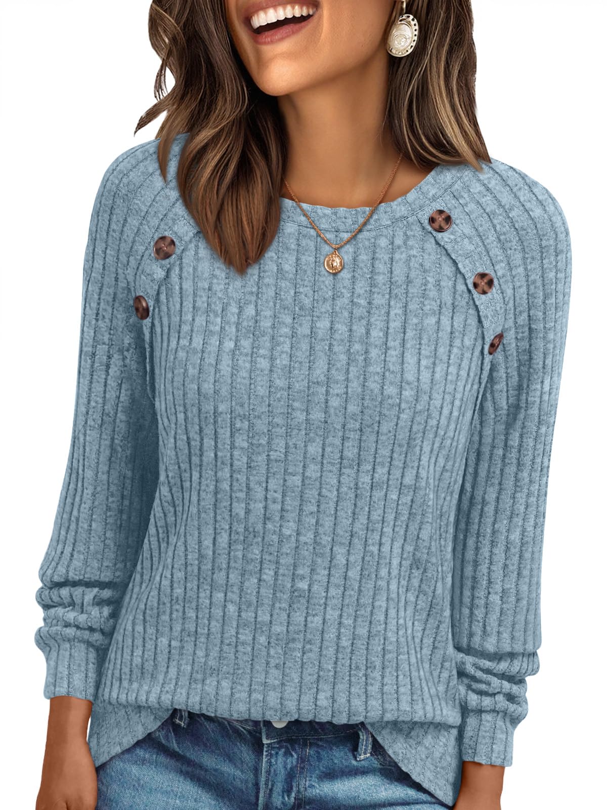 AUTOMET Womens Long Sleeve Shirts Fall Sweaters Business Casual Tops Blouse Jansha Store