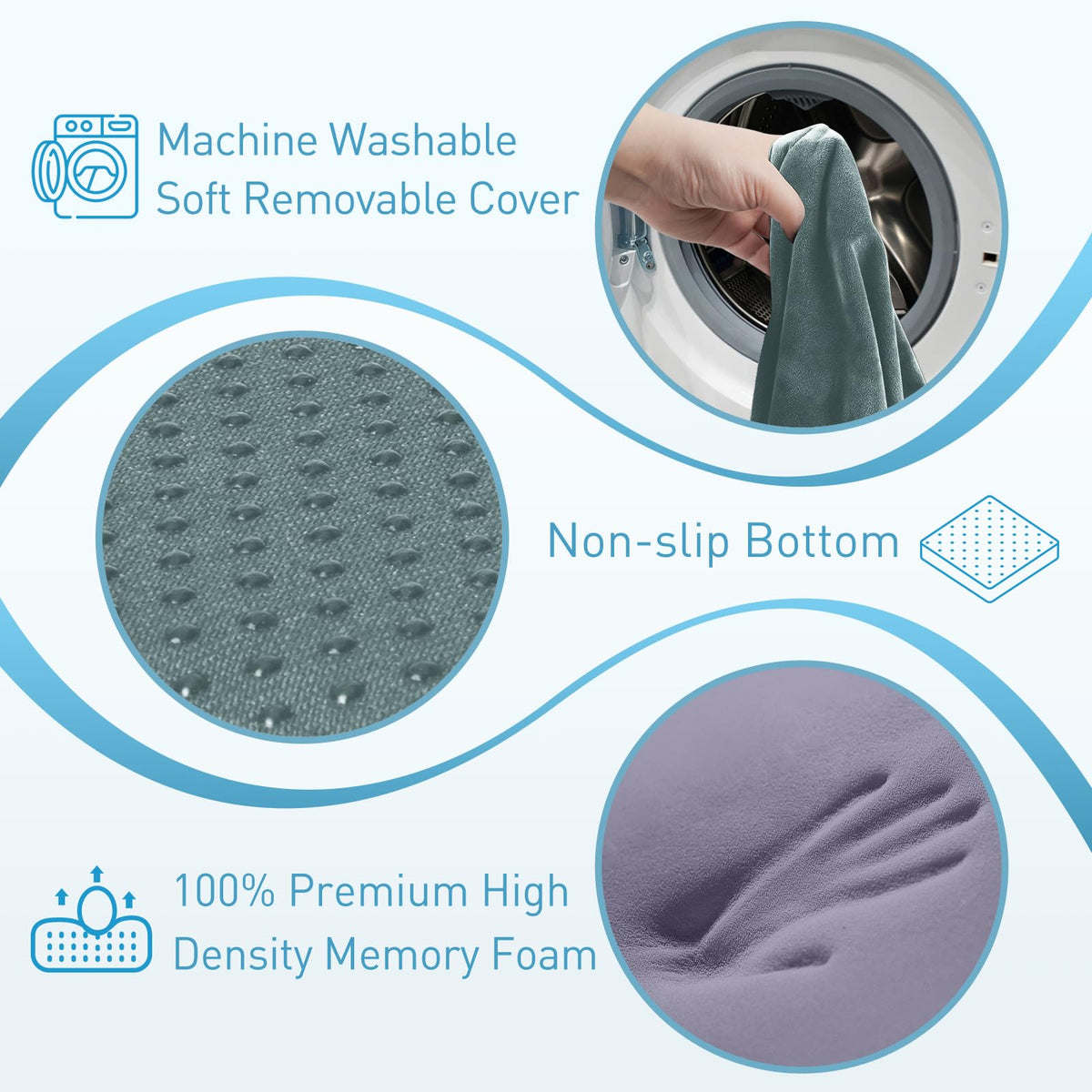 BlissTrends Memory Foam Seat Cushion for Office Chair & Car Seat, Black Jansha Store