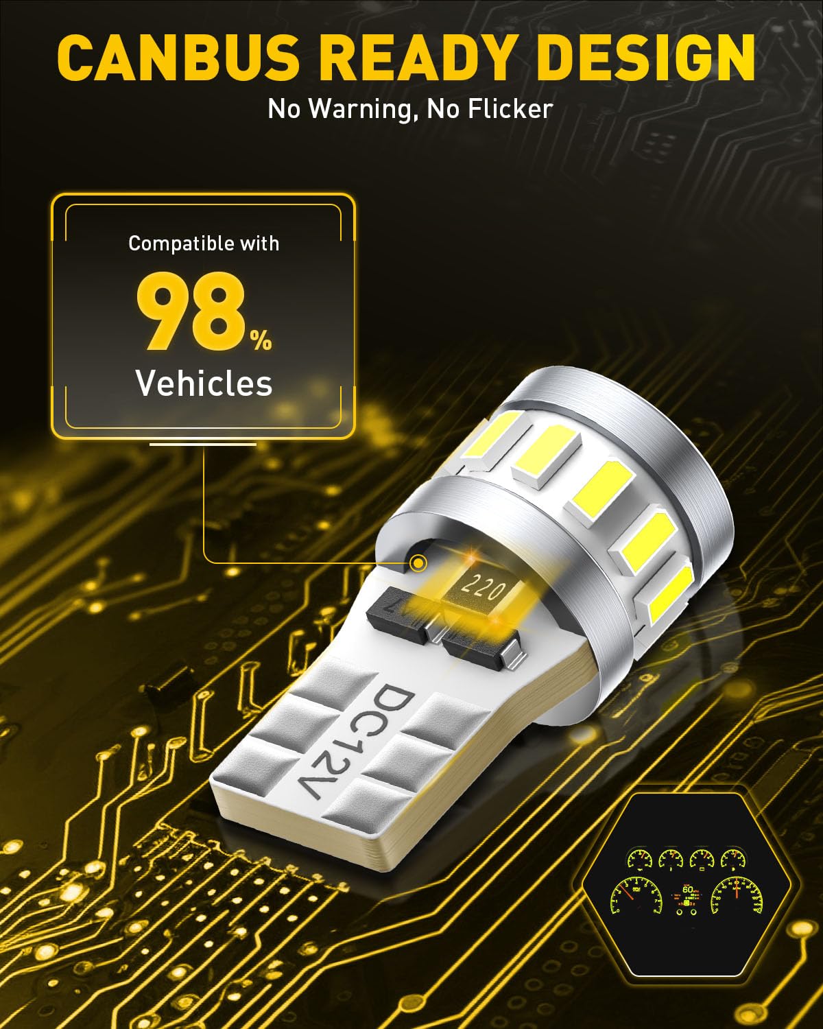 AUXITO 912 921 LED Bulb for Backup Light Reverse Lights High Power 2835 15-SMD Chipsets Error Free T15 906 922 W16W Bulbs, 6000K White, Automotive Light Bulbs (Upgraded, Pack of 2) Jansha Store