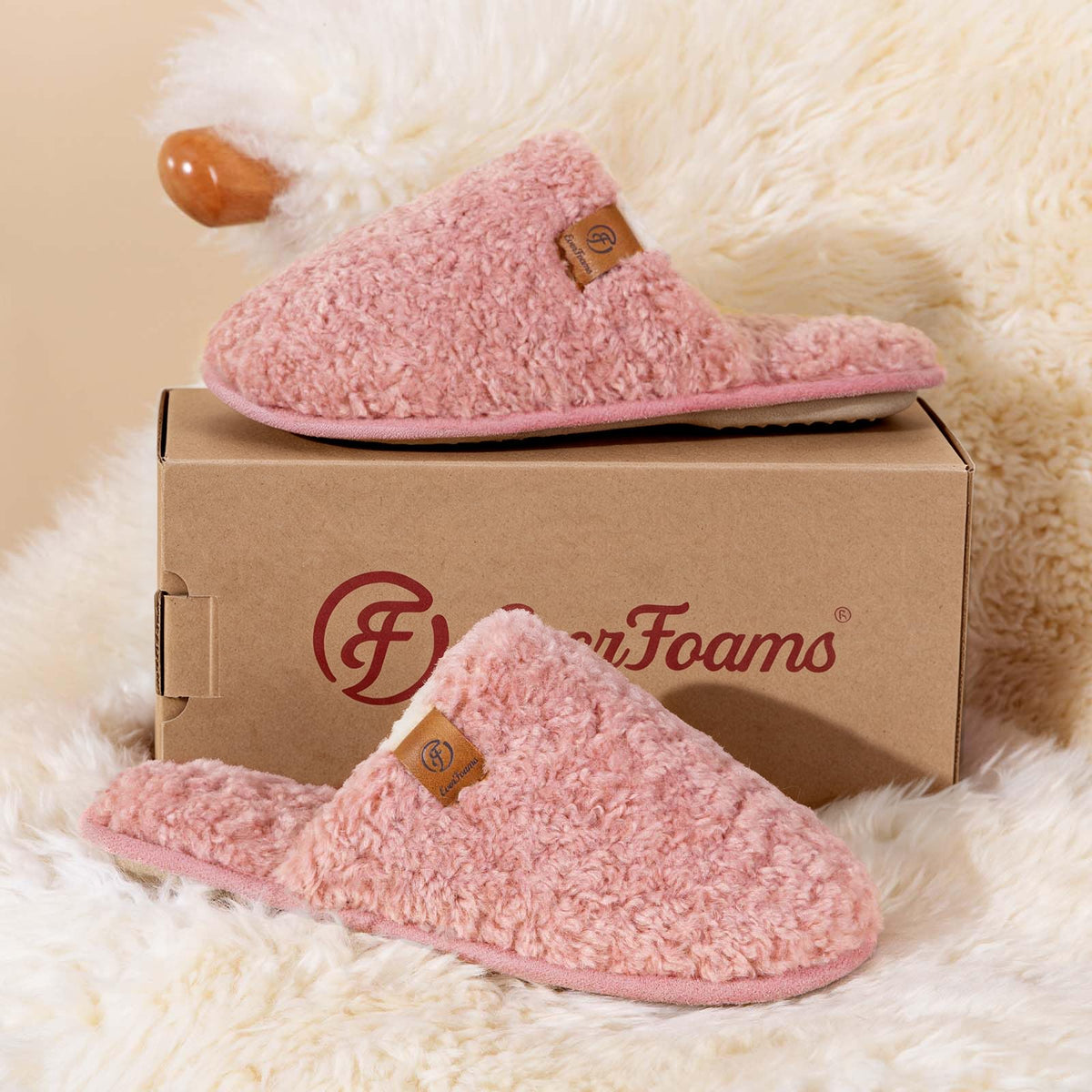EverFoams Women's Fuzzy Slippers Warm Cozy Memory Foam Indoor House Shoes Jansha Store