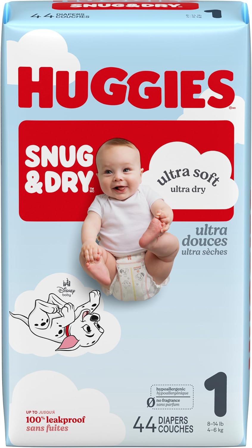 Huggies Snug & Dry Diapers Size 1, 44 Count Jansha Store