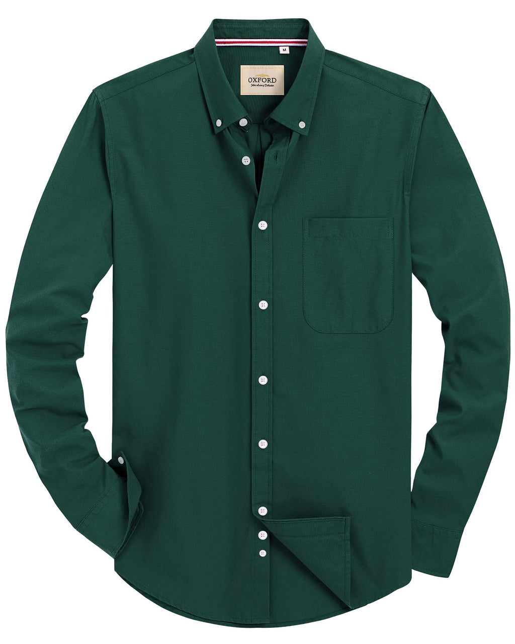 Alimens & Gentle Mens Solid Oxford Shirt Long Sleeve Dress Shirt Work Casual Button Down Shirts with Pocket Jansha Store
