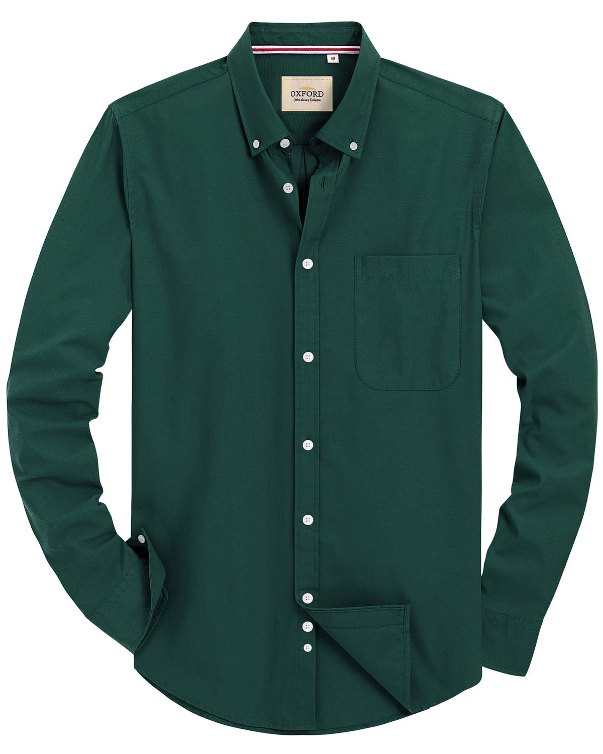 Alimens & Gentle Mens Solid Oxford Shirt Long Sleeve Dress Shirt Work Casual Button Down Shirts with Pocket Jansha Store