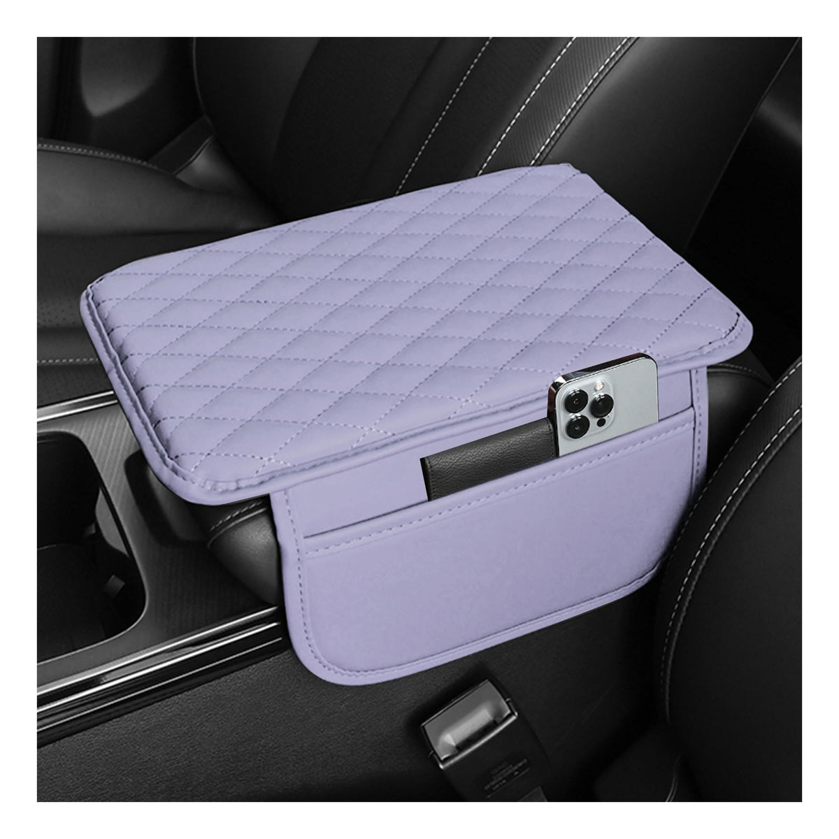 Stacool Upgraded Car Center Console Cover,Microfiber Leather Car Armrest Cover Cushion with 2 Storage Bags,Universal Car Armrest Storage Box (Brown) Jansha Store