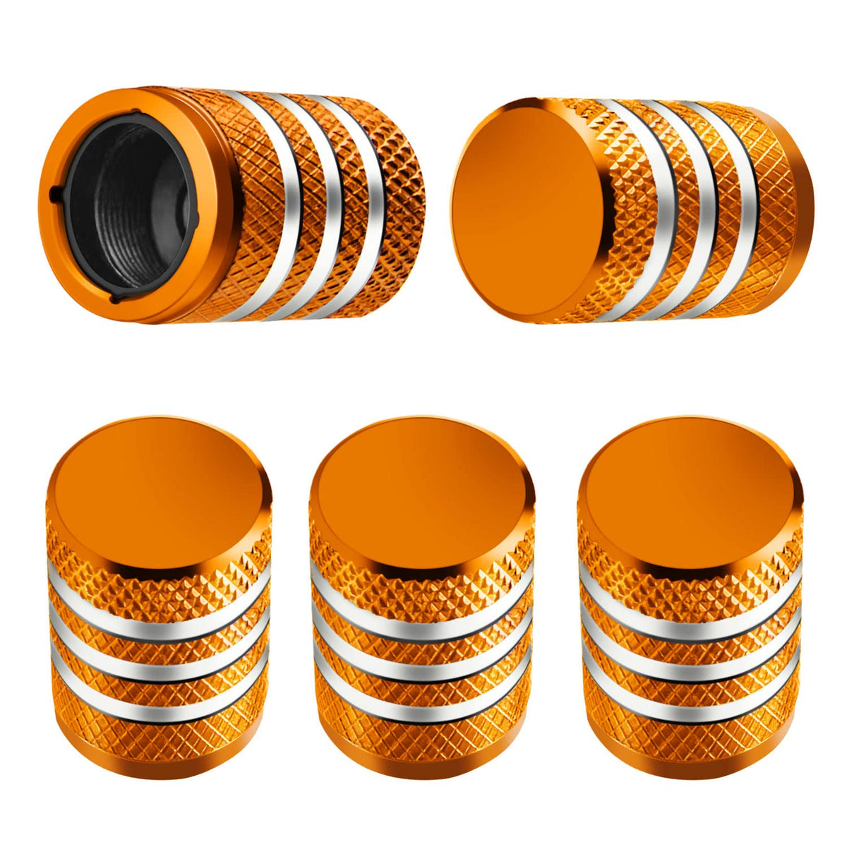DECURCAR Tire Valve Stem Caps 5 Pack American Flag - Black Jansha Store