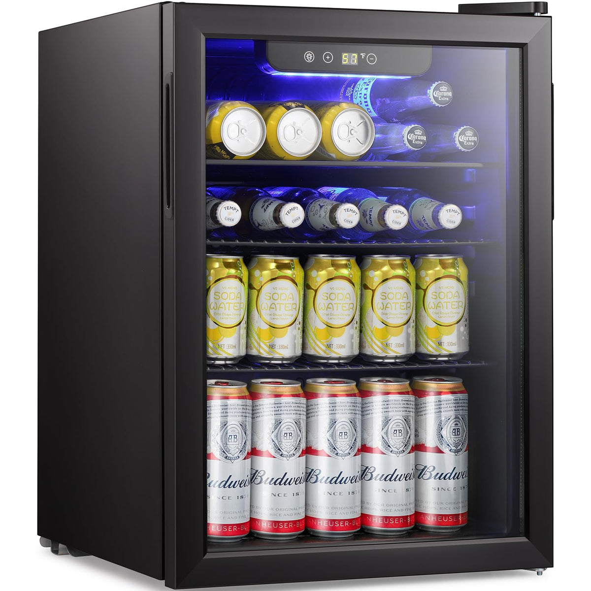 Antarctic Star Beverage Refrigerator Cooler 68 Can, Mini Fridge with Glass Door for Beer Drinks Wine,Freestanding Small Fridge with Electronic Temperature Control for Home and Bar,1.7 cu.ft Jansha Store