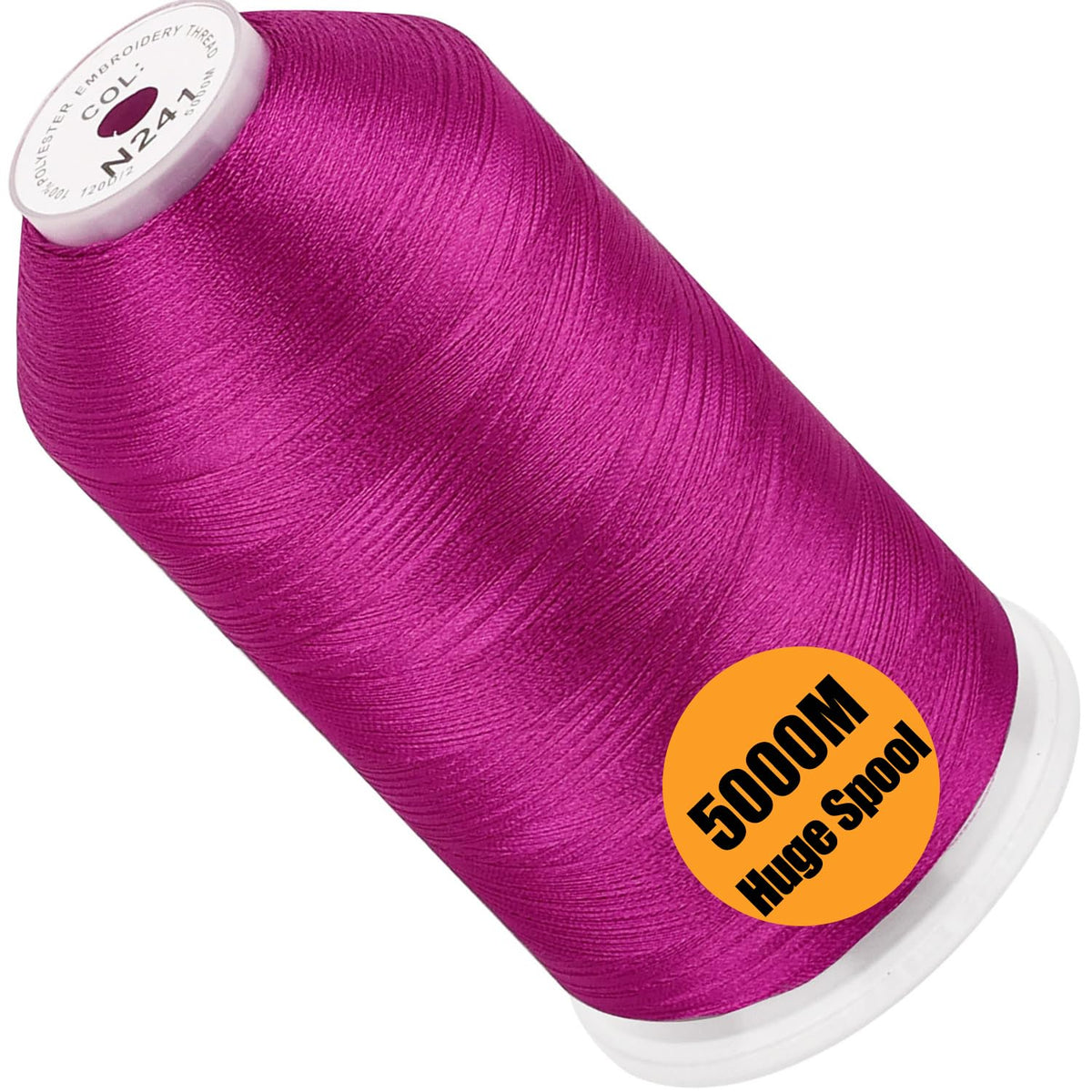 New brothread 5000M Huge Spool Embroidery Machine Thread - White Jansha Store