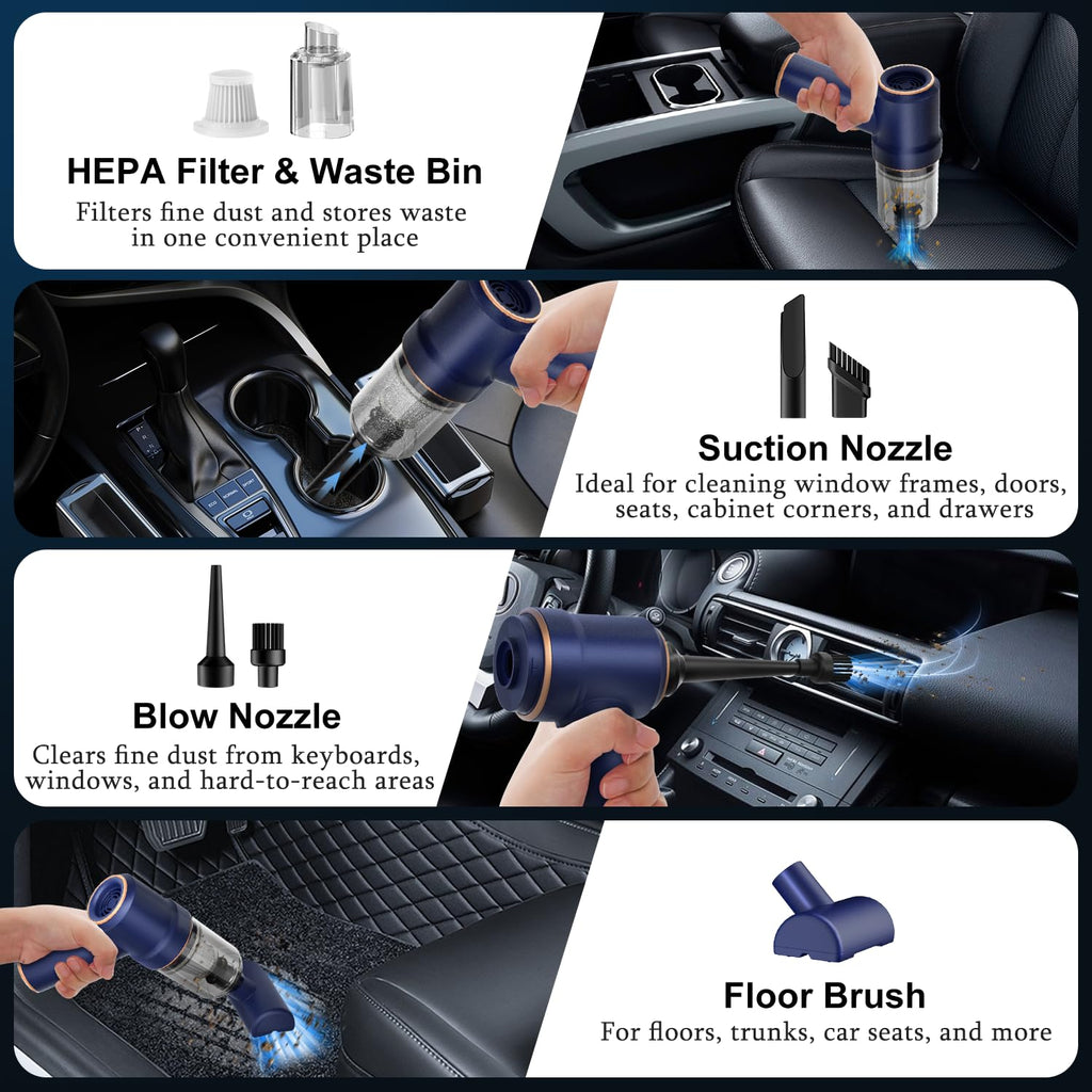 KMM Handheld Car Vacuum Cleaner, Hand Held Vacuum & Air Duster Jansha Store
