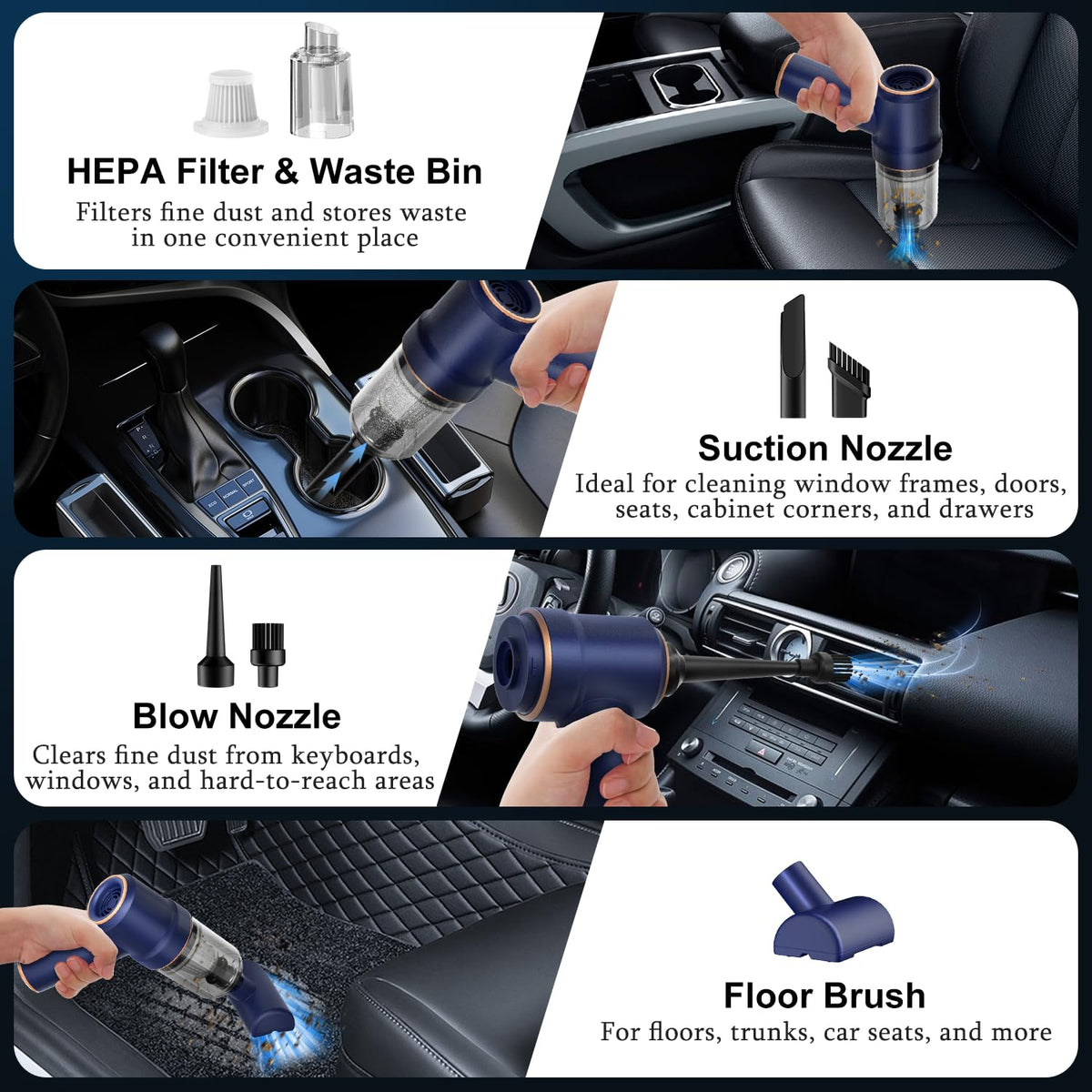 KMM Handheld Car Vacuum Cleaner, Hand Held Vacuum & Air Duster Jansha Store