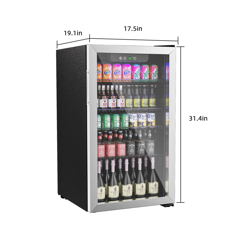 Erivess 24 Can Mini Fridge, 0.6 Cu.ft Beverage Refrigerator Cooler, Black Jansha Store