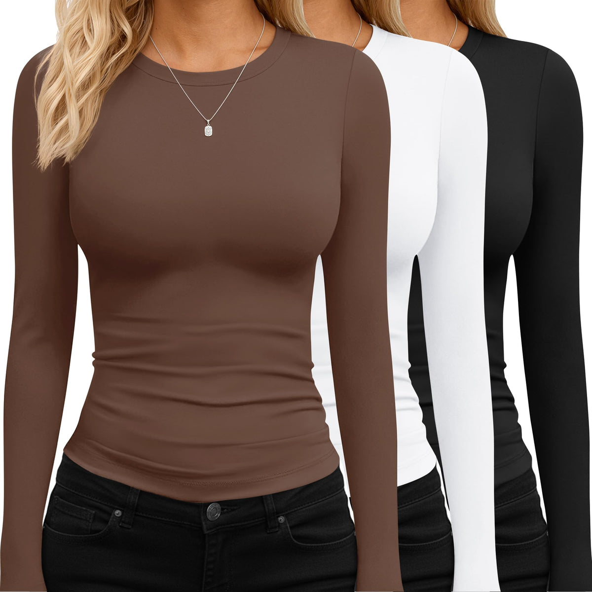 TNNZEET Long Sleeve Shirts for Women Fall Fashion Workout Crop Top Y2K 2026 Jansha Store