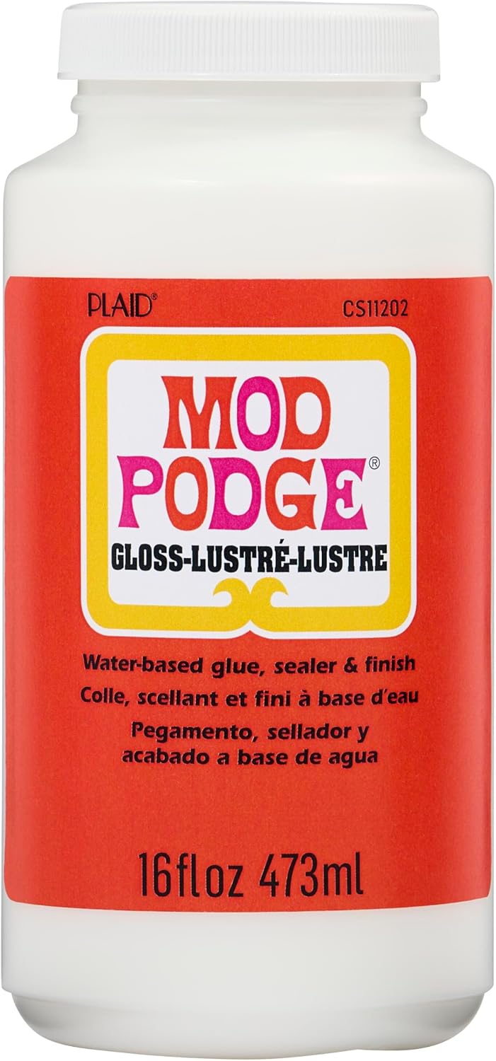Mod Podge Gloss Sealer, Glue & Finish: All-in-One Craft Solution- Quick Dry, Easy Clean, for Wood, Paper, Fabric & More. Non-Toxic - Craft with Confidence, Made in USA, 16 oz., Pack of 1 Jansha Store