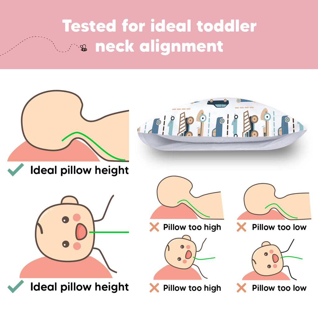 Toddler Pillow with Pillowcase, 13x18 My Little Dreamy Pillow (Flora Vale) Jansha Store