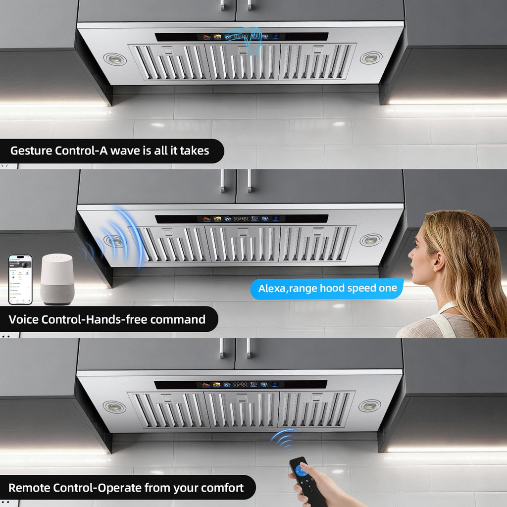 Range Hood Insert 30 inch,Stainless Steel Kitchen Vent Hood 600CFM,Built-in Kitchen Stove Hood w/Front Button Controls and Front LED Lights,Baffle Filters,Ducted/ductless Convertible Duct Jansha Store