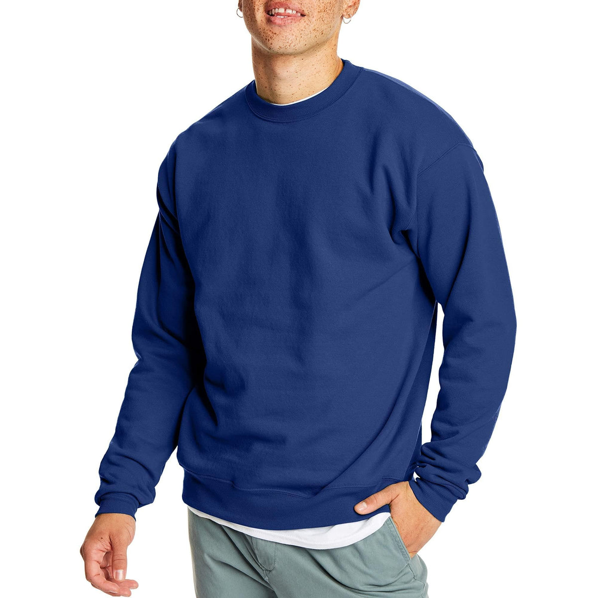 Hanes Men's Sweatshirt, EcoSmart Fleece Crewneck Sweatshirt, Big & Tall Available, 1 or 2-Pack Jansha Store