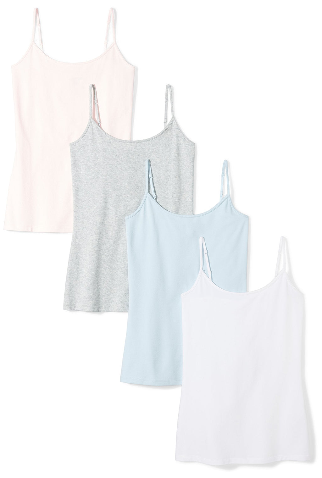 Amazon Essentials Women's Slim-Fit Camisole for Layering and Everyday Wear, Pack of 4 Jansha Store