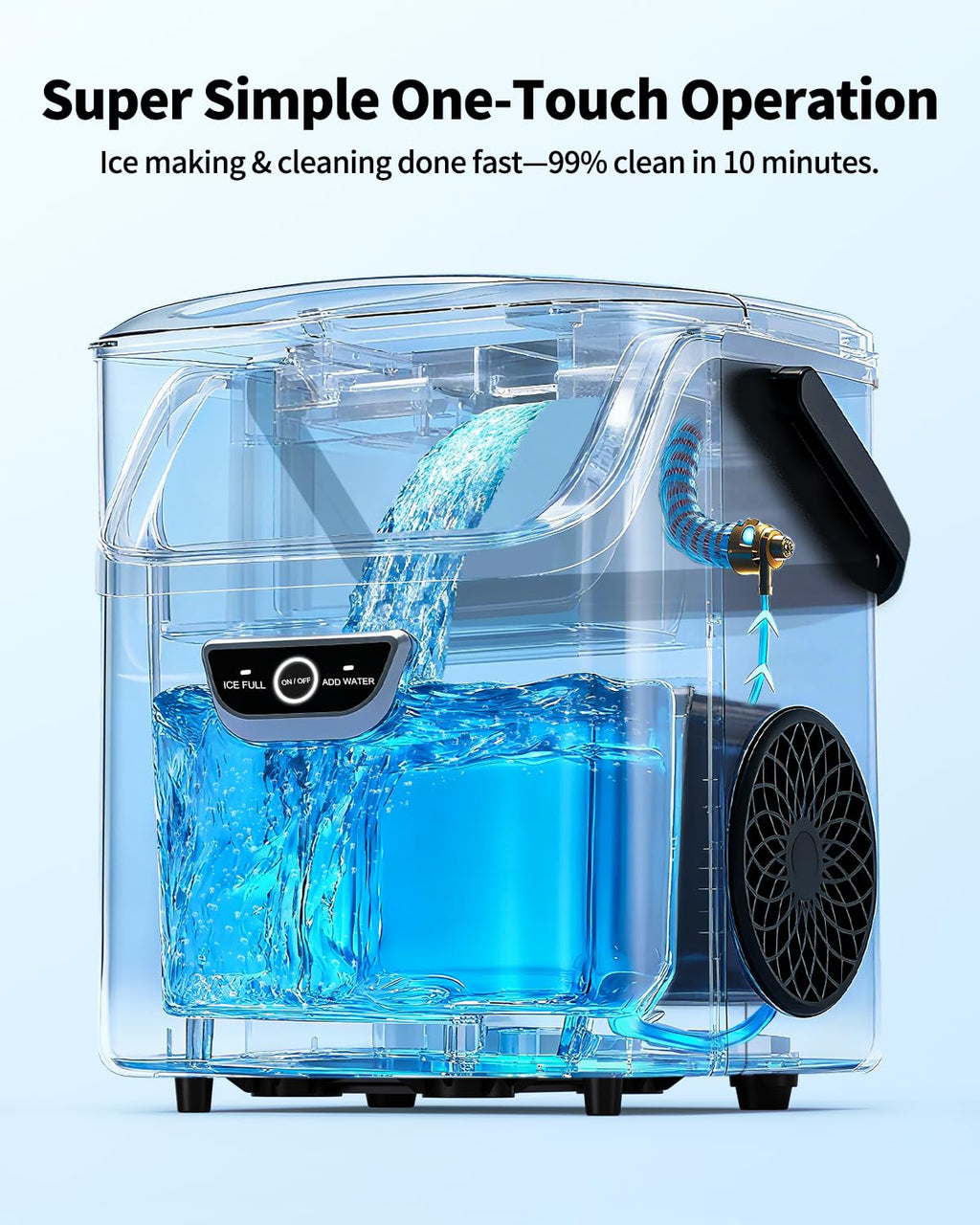 Nugget Ice Maker with Handle 40lbs/Day Countertop Ice Maker Soft Ice Jansha Store