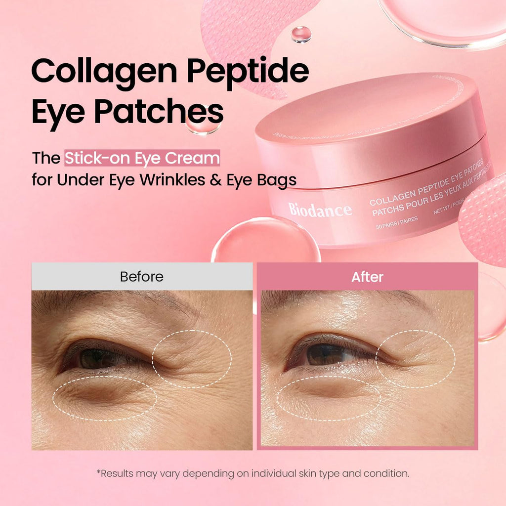 BIODANCE Hydrogel Eye Patches for Under Eye - Collagen Peptide, Anti Wrinkle & Fine Lines (60 Count) Jansha Store