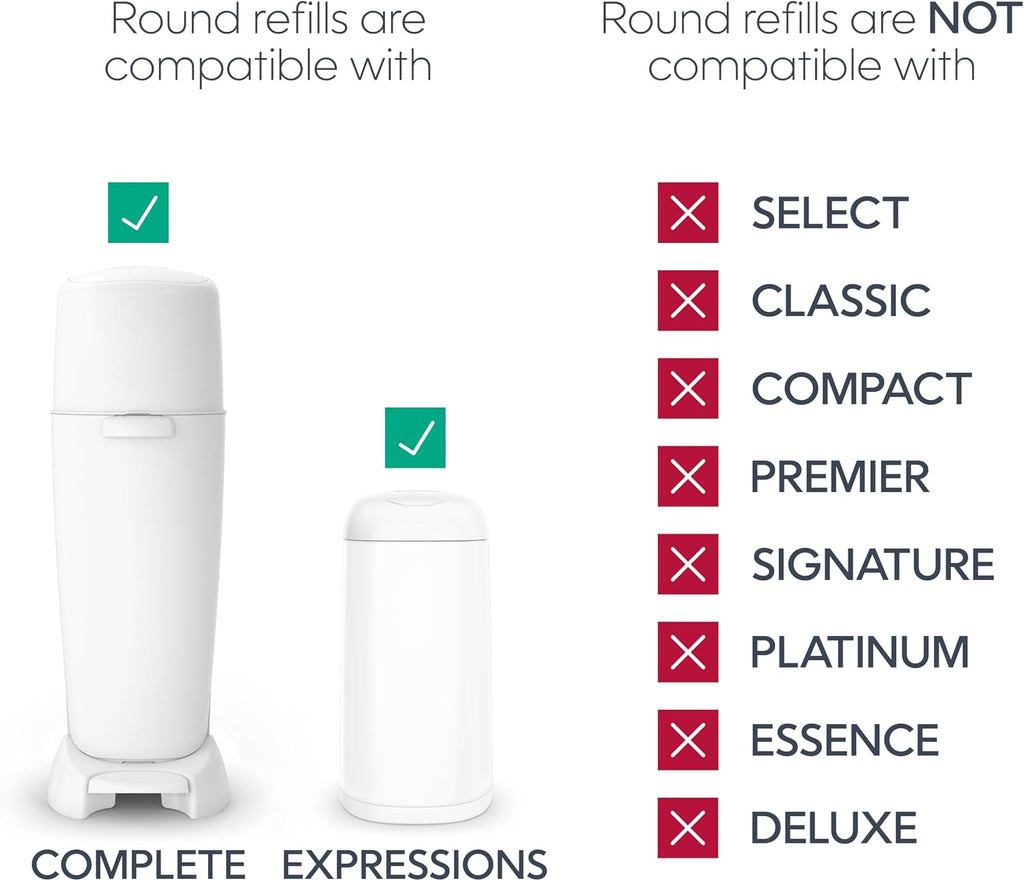 Diaper Genie Essentials Round Refill 4-Pack | Holds Up to 1280 Newborn Diapers | Features Unscented Continuous Film | Compatible with Diaper Genie Complete and Expressions Pails Jansha Store