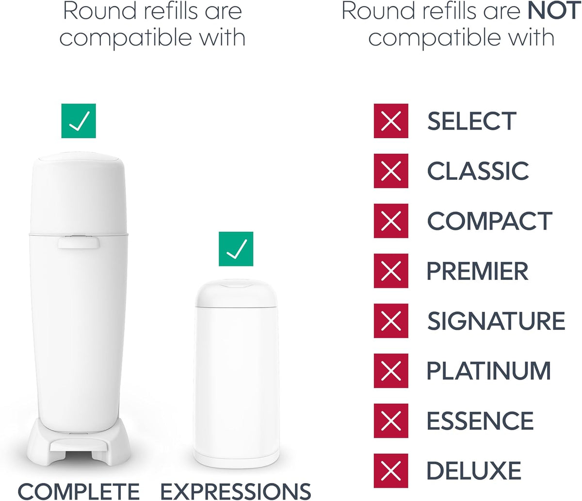 Diaper Genie Essentials Round Refill 4-Pack | Holds Up to 1280 Newborn Diapers | Features Unscented Continuous Film | Compatible with Diaper Genie Complete and Expressions Pails Jansha Store