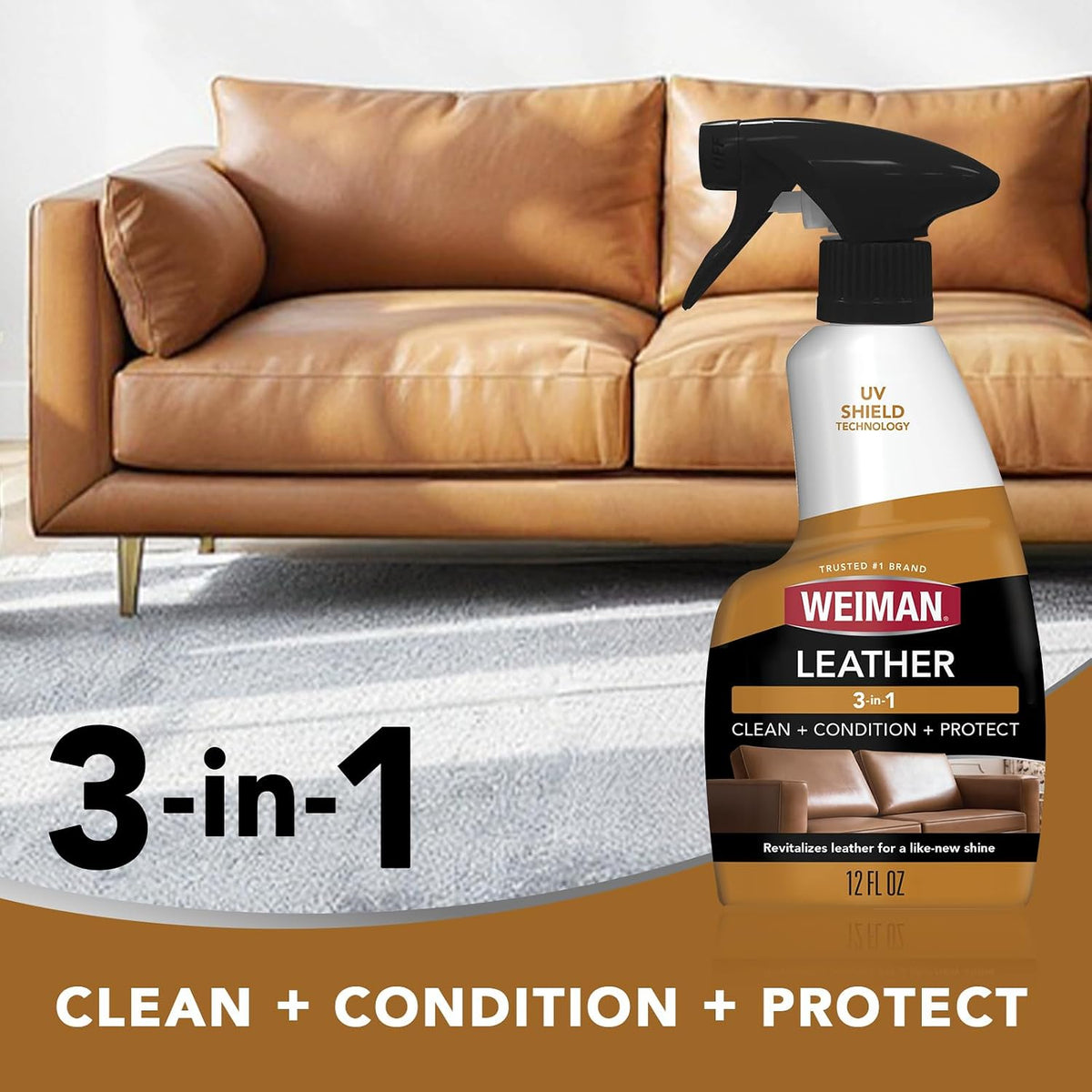 Weiman Leather Cleaner, Conditioner & Protector, Car Interior & Furniture Jansha Store