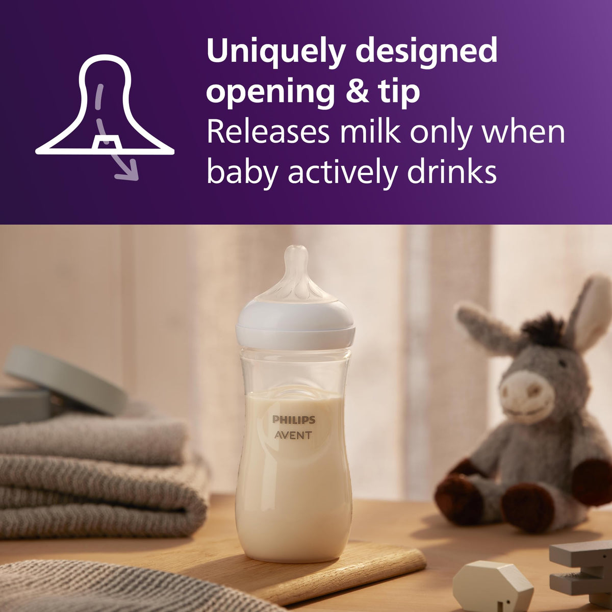 Philips Avent Natural Baby Bottles, Medium Flow, 9 oz, BPA-Free, 4-Pack Jansha Store