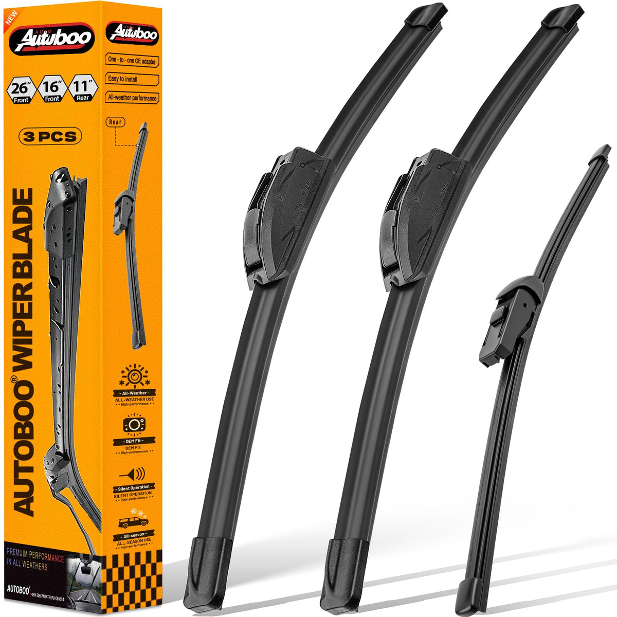 AUTOBOO Windshield Wiper Blade Replacement for Toyota RAV4 Mazda 5 Jansha Store