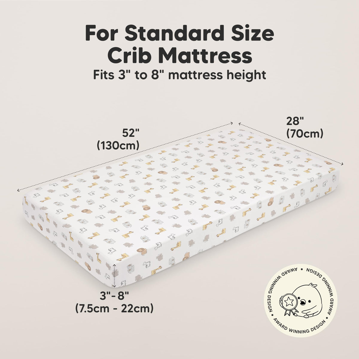 KeaBabies 2pk Organic Cotton Crib Sheets for Boys Girls 52x28, Soft White Jansha Store