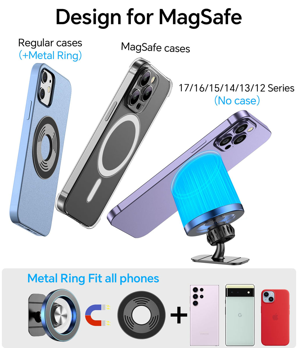 Kaistyle for Magsafe Car Mount【Strong Magnet】 Magnetic Phone Holder for Car Phone Holder Mount Dash Mounted Holders Phone Holders for Your Car Accessories for Women Men for iPhone 18 Pro Max 17 16 15 Jansha Store
