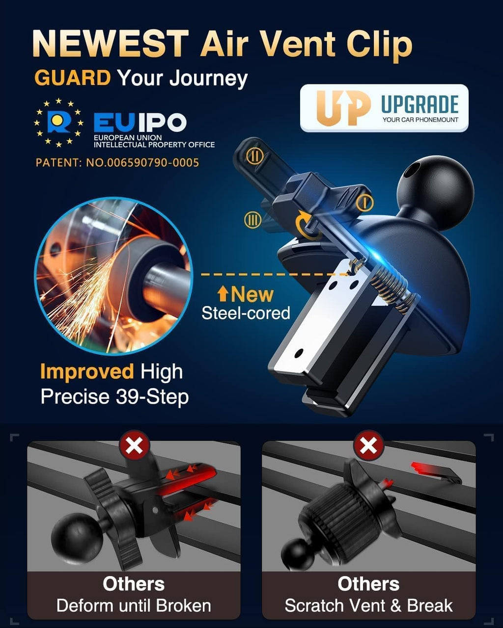 VANMASS【85+LBS Strongest Suction & Military-Grade Ultimate Car Phone Mount【Patent Safety Certs】 Cell Phone Holder for Dash Windshield Vent for iPhone 18 17 Pro Max Automobile Interior Sets, Ink Black Jansha Store