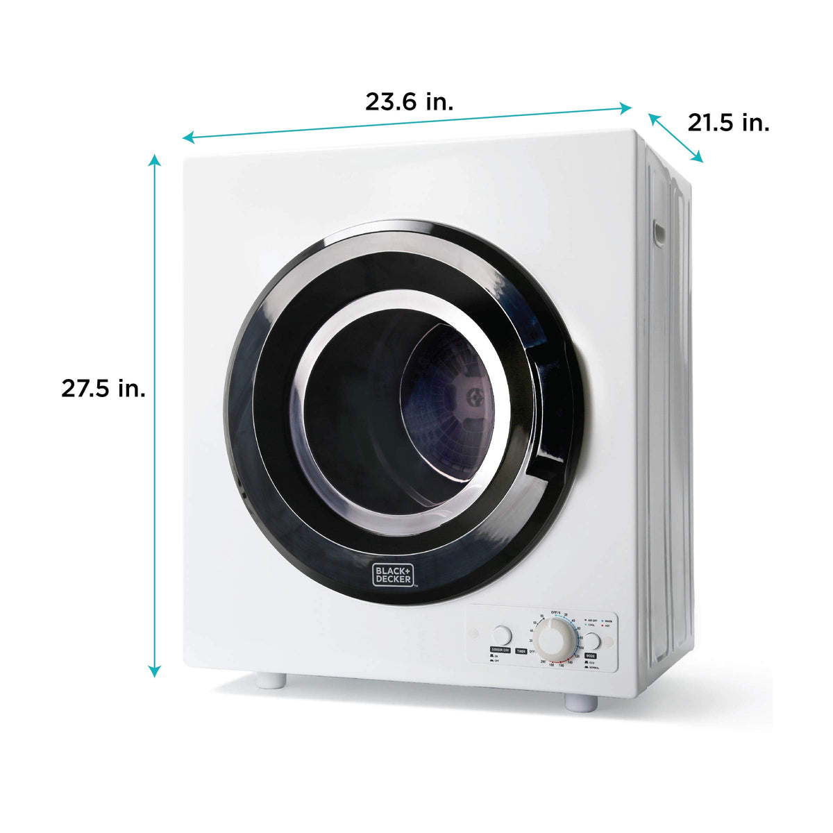 BLACK+DECKER 2.65 Cu. Ft. Portable Dryer, 8.8 lb. Capacity, BCED26, White Jansha Store