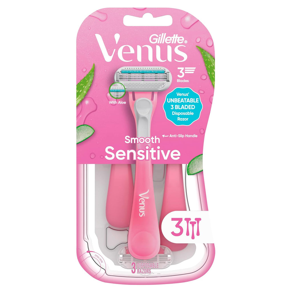 Gillette Venus Sensitive Women's Disposable Razors - Single Package of 3 Razors Jansha Store