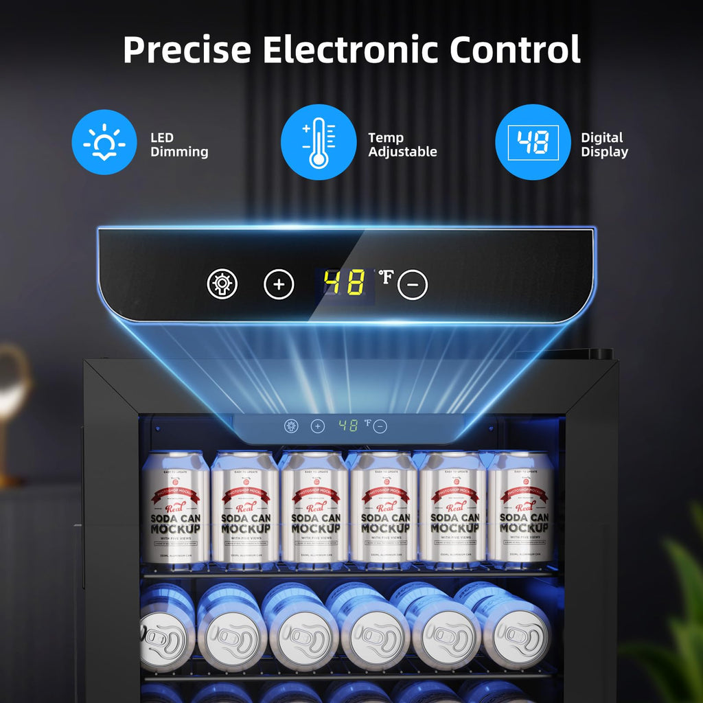 Antarctic Star Beverage Refrigerator Cooler 68 Can, Mini Fridge with Glass Door for Beer Drinks Wine,Freestanding Small Fridge with Electronic Temperature Control for Home and Bar,1.7 cu.ft Jansha Store