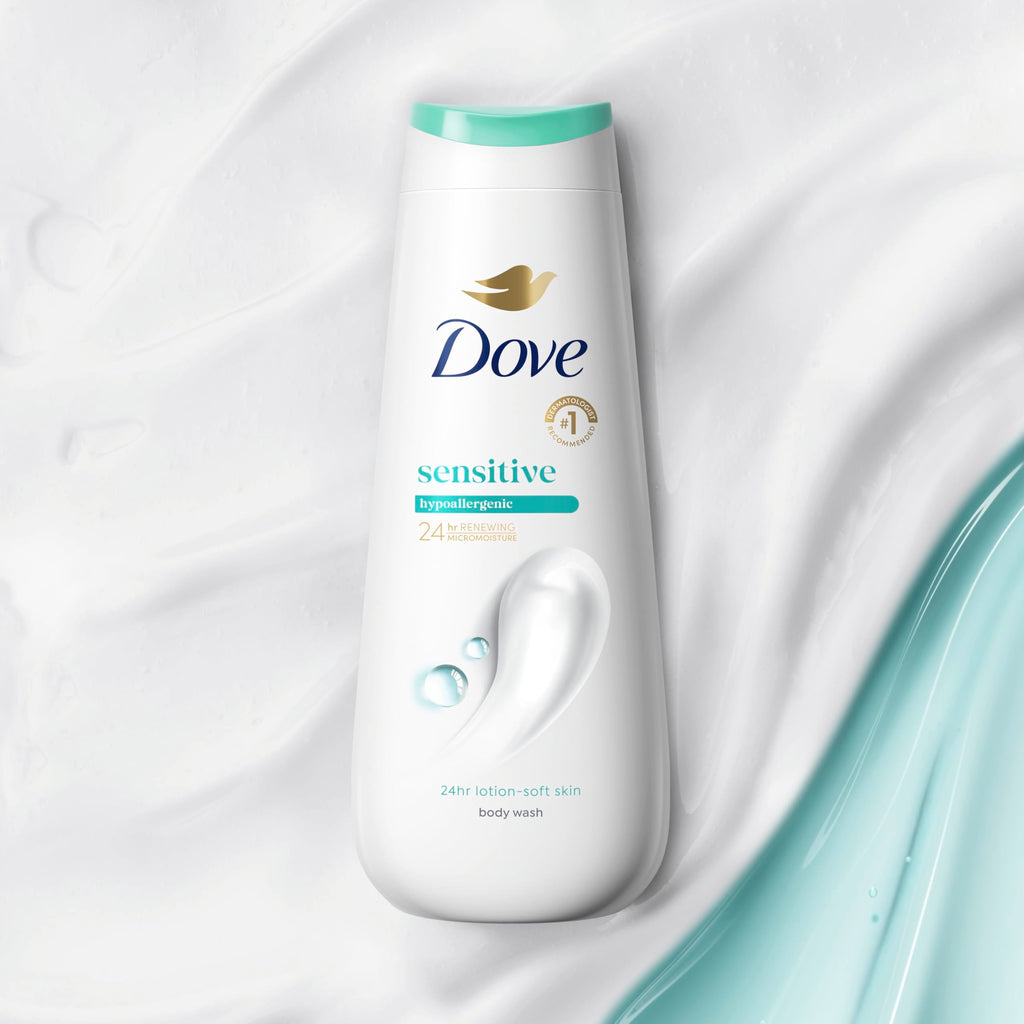 Dove Sensitive Skin Body Wash, 24hr Lotion-Soft Skin, 30.6 oz Jansha Store
