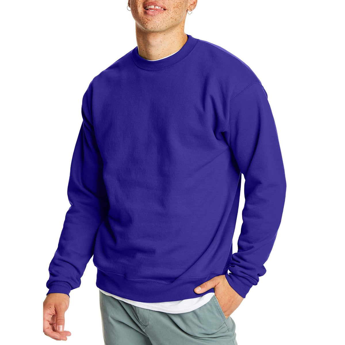 Hanes Men's Sweatshirt, EcoSmart Fleece Crewneck Sweatshirt, Big & Tall Available, 1 or 2-Pack Jansha Store