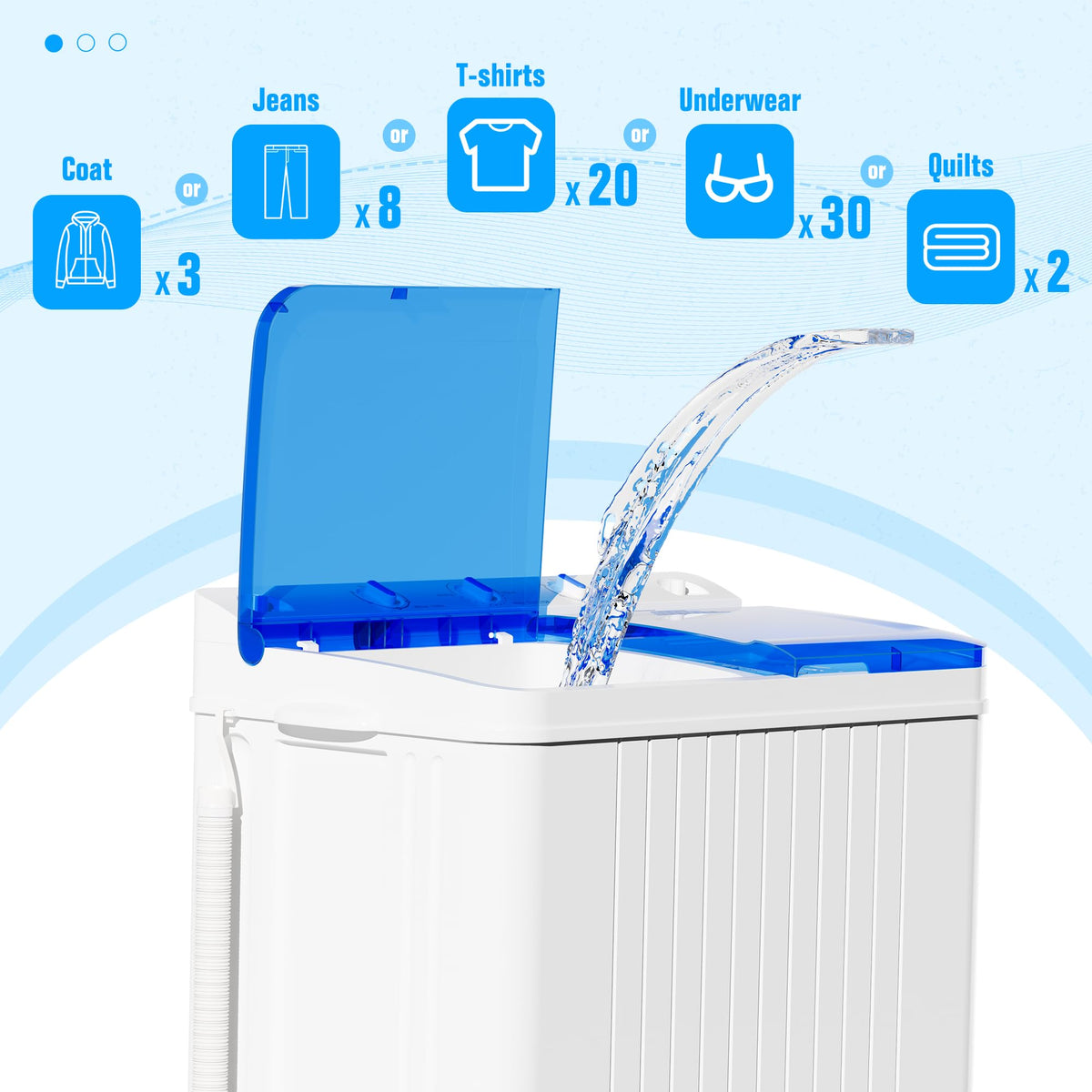 Superday Portable Washing Machine, 25.3lbs Mini Washing Machine and Spin Dryer Combo, Mini Twin Tub Laundry Machine for Camping, Apartments, Dorms, College Rooms, RV, Delicates, Grey Jansha Store