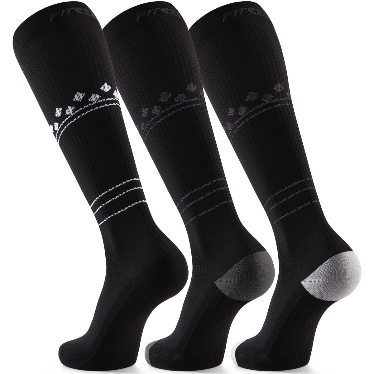 FITRELL 3 Pairs Compression Socks for Women and Men 20-30mmHg-Circulation Support Socks Jansha Store