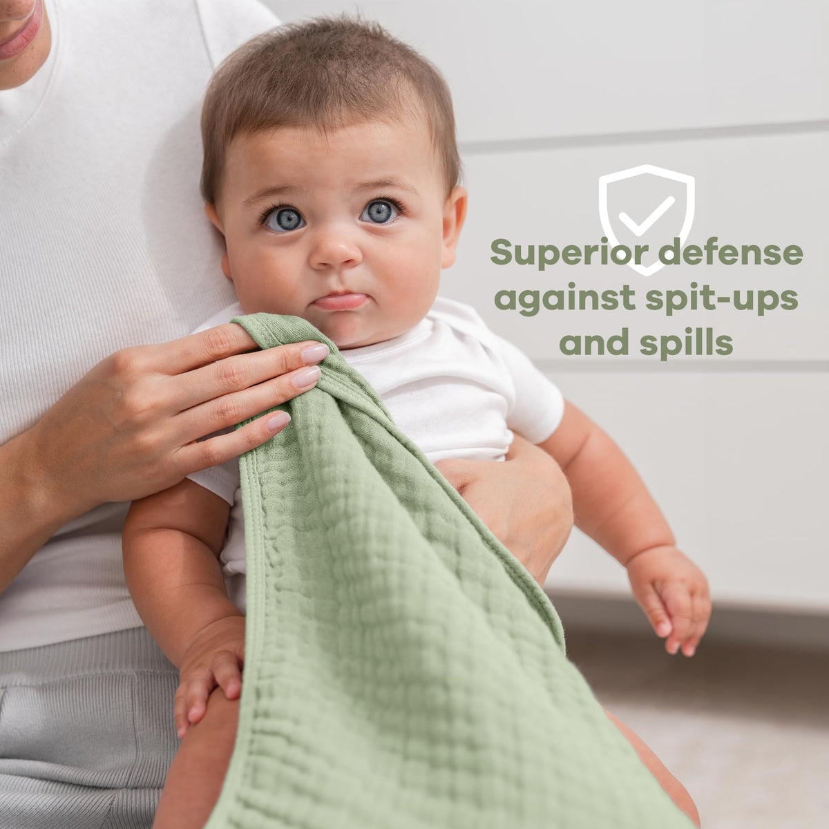 Comfy Cubs Muslin Burp Cloths 20x10" 6 Pack, Baby Burp Cloths - Cream Jansha Store
