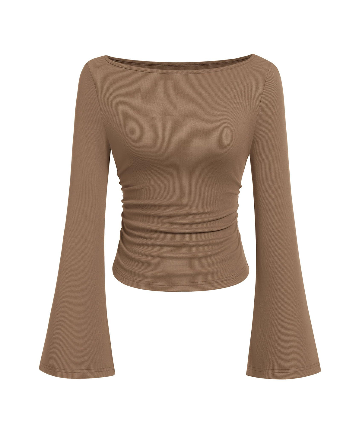 PRETTYGARDEN Womens Bell Long Sleeve Ribbed Knit Tops Jansha Store