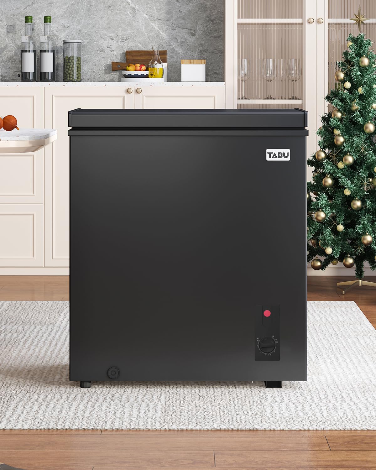 TABU 5.0 Cubic Feet Chest Freezer, Compact Deep Freezer, Black Jansha Store