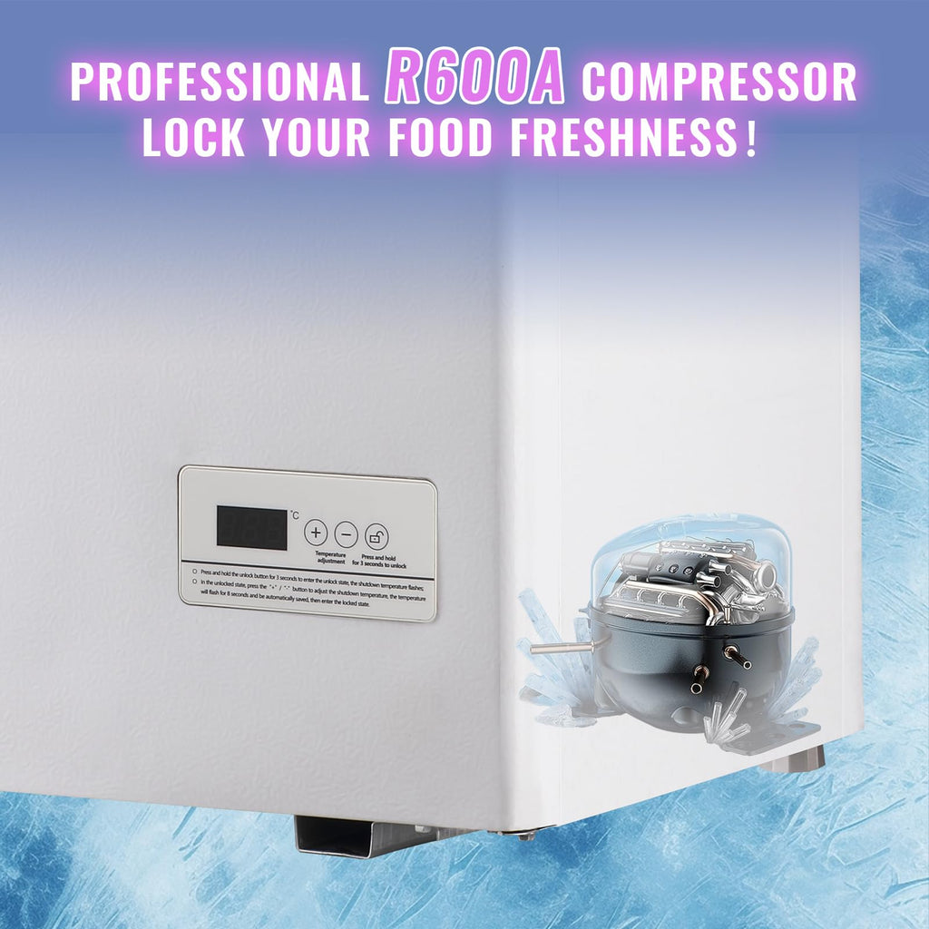 DEMULLER Chest Freezer 5.0Cubic Feet Deep Freezer Freestanding Freezers with 2 Removable Stainless Steel Basket, Mini Freezer Top Open Door Compact Freezer with Electronic Control 41℉ to -15℉BLACK Jansha Store