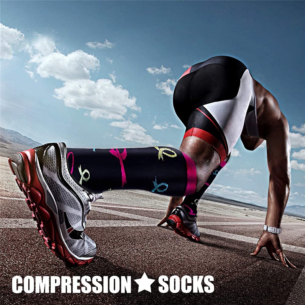 CHARMKING Compression Socks for Women & Men Circulation (3 Pairs) 15-20 mmHg is Best Support for Athletic Running Cycling Jansha Store