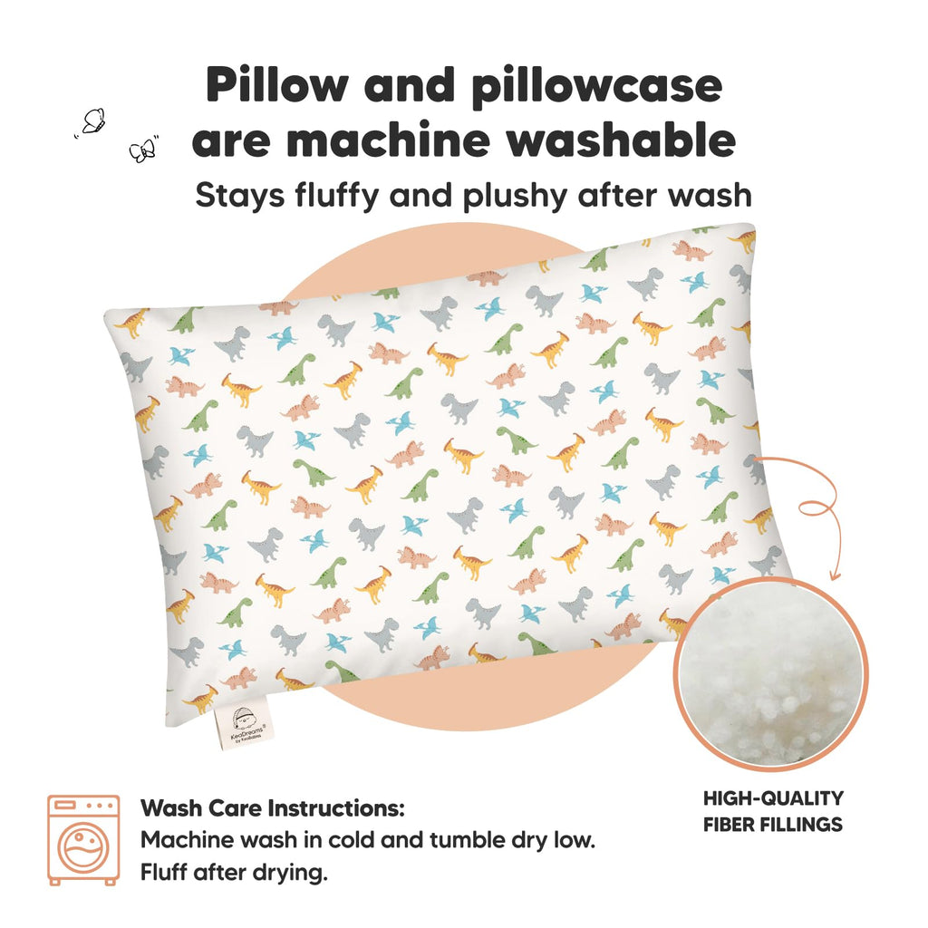 Toddler Pillow with Pillowcase, 13x18 My Little Dreamy Pillow (Flora Vale) Jansha Store