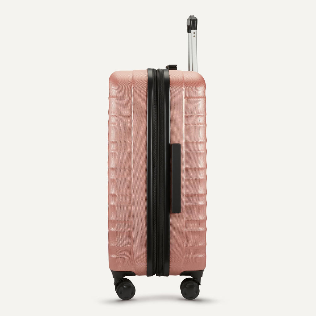 Amazon Basics 3-Piece Hardshell Suitcases Set (21", 26", 30"), Expandable For Up to 25% More Space, With Scratch-Resistant Finish, Four Multi-Directional Wheels, Rose Gold Jansha Store