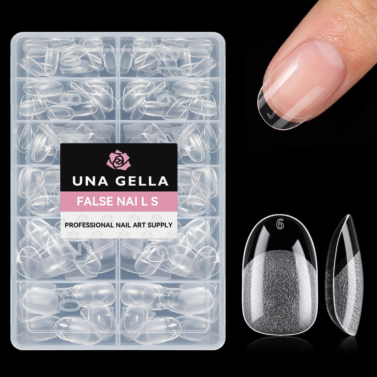 UNA GELLA Extra Short Square Kids Nail Tips 216Pcs Squoval Press On Nails Jansha Store