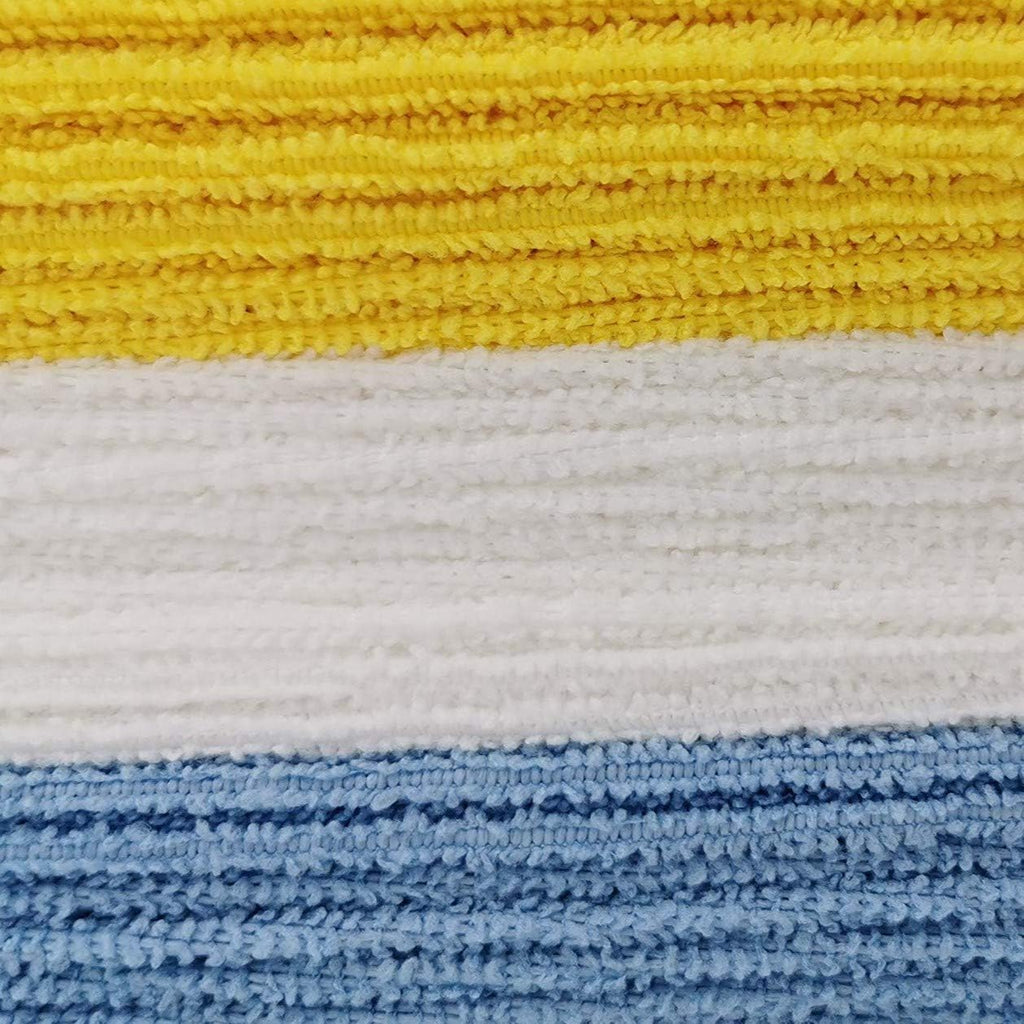 Amazon Basics Microfiber Cleaning Cloths, Ultra Absorbent, Lint Free, Streak Free, Non-Abrasive, Reusable and Washable, 16" x 12", Blue/White/Yellow, Pack of 24 Jansha Store