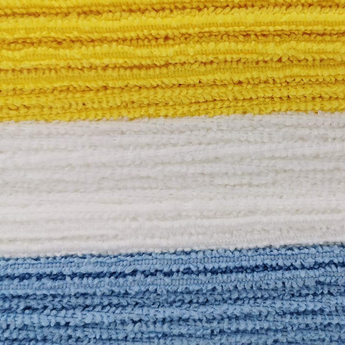 Amazon Basics Microfiber Cleaning Cloths, Ultra Absorbent, Lint Free, Streak Free, Non-Abrasive, Reusable and Washable, 16" x 12", Blue/White/Yellow, Pack of 24 Jansha Store